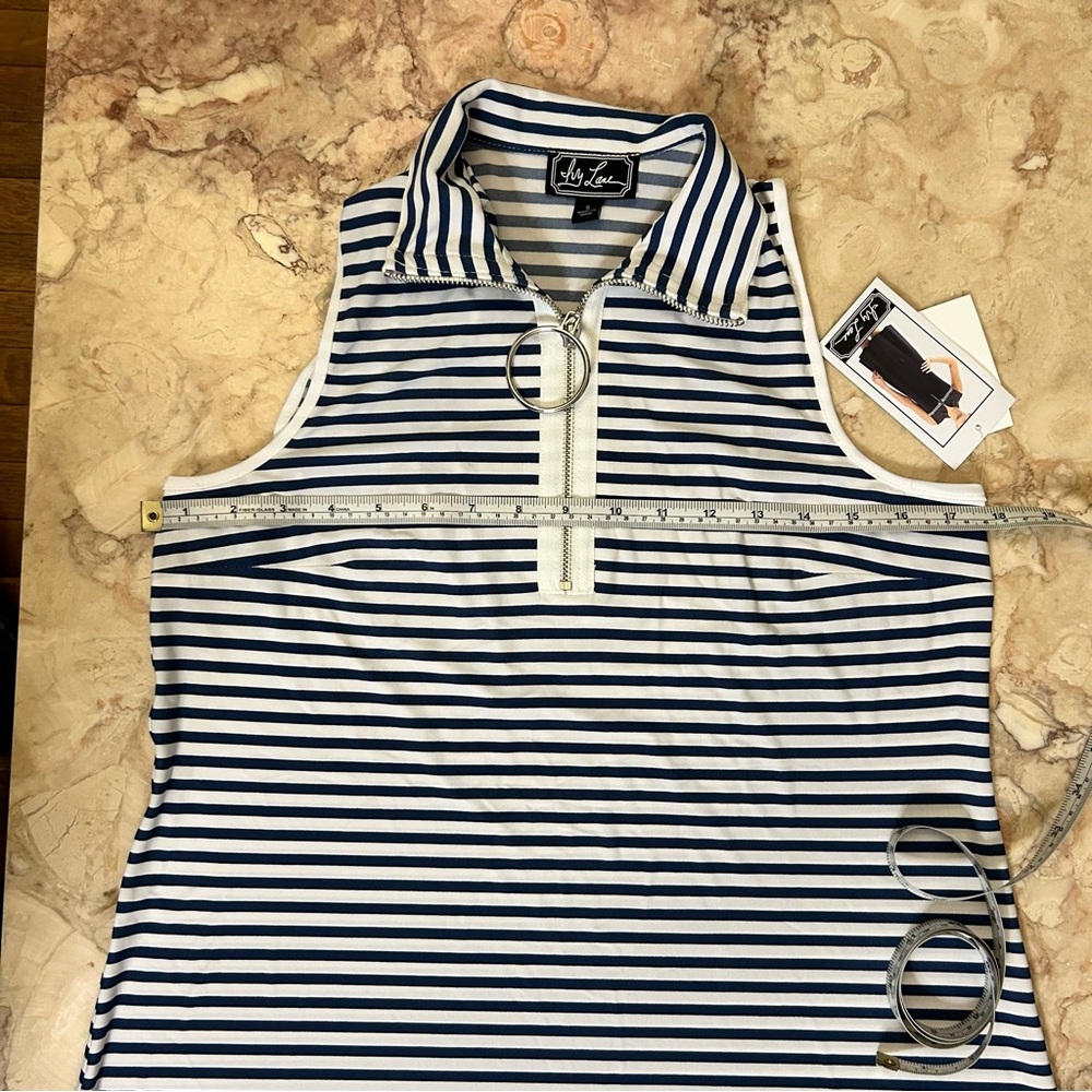 Ivy Lane Stripe Dress Navy White Mod Small - Picture 7 of 13